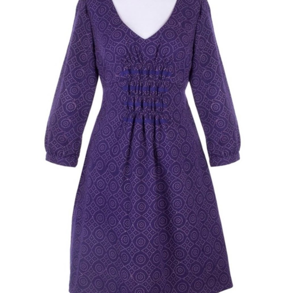 Mata Traders Purple Cotton Dress Size S